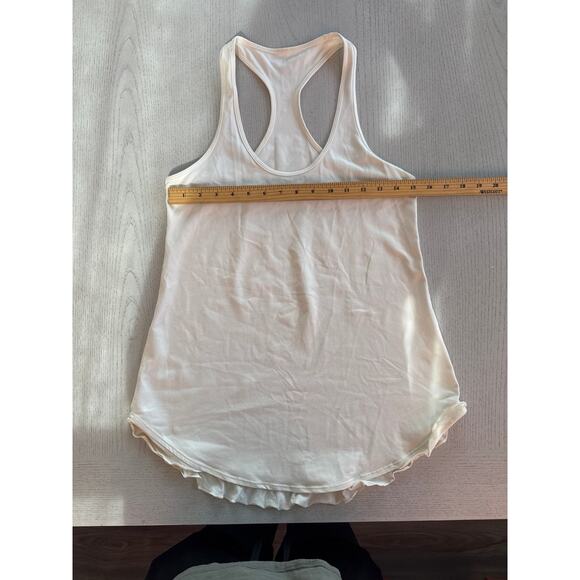 Lululemon Cool Racerback Ruffled Up Ivory Angel Wing Ruffel Size 8 - Picture 3 of 5